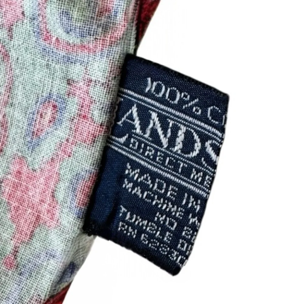 Vintage Land’s End Paisley Print Cotton Napkins Set of Four